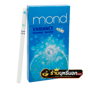 บุหรี่นอก Mond ม่อน มิ้นหมากฝรั่ง ฟ้า มวนสลิม (2 เม็ดบีบ)