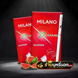 บุหรี่นอก Milano มิลาโน่ แตงโม มวนสลิม (1 เม็ดบีบ)